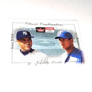 2001 Error Fleer Platinum Classic Combinations Derek Jeter Alex Rodriguez /250
